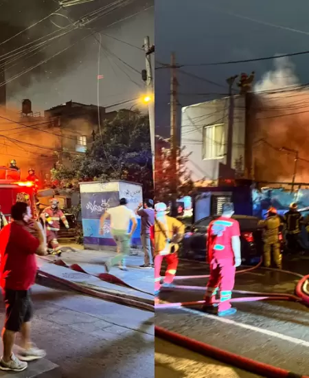 Incendio consume presunto almac�n en Lince