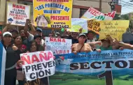 Pobladores de Ñaña protestan en exteriores del Midagri y exigen medidas preventivas ante el Fenómeno El Niño