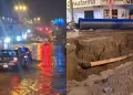 VMT: Intensas lluvias causan inundaci�n en bypass y hundimiento de la pista en Av. 26 de Noviembre