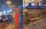 VMT: Intensas lluvias causan inundación en bypass y hundimiento de la pista en Av. 26 de Noviembre