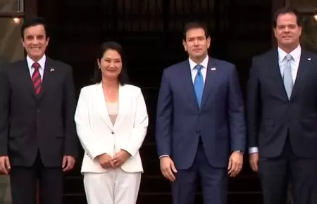 Presidenta Keiko Fujimori recibe a Marco Rubio en Palacio.