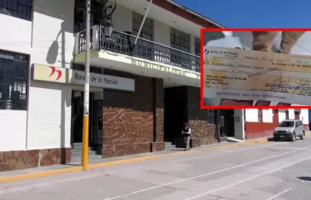 Extrabajador del Banco de la Naci�n recibe 10 a�os de prisi�n por cobrar 53 cheq