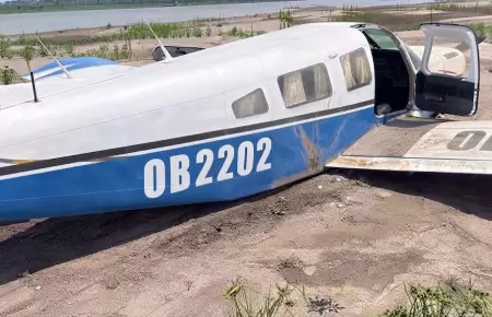 Avioneta aterriz� en playa del r�o Ucayali.