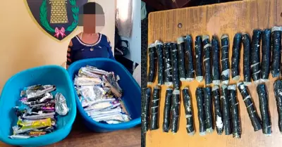 Mujer intent� ingresar elementos para un interno.