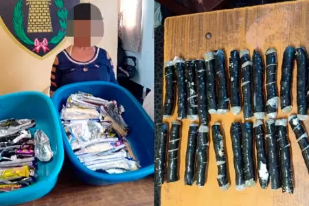 Mujer intent� ingresar elementos para un interno.