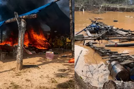 Fuerzas Armadas golpean a miner�a ilegal y generan p�rdidas de millones de soles