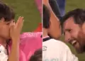 Hijo de Lionel Messi tuvo inesperada reacci�n tras oler a su padre transpirado al final de la Campeones Cup