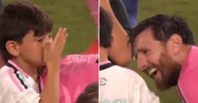 Reacci�n de Ciro Messi al olor de padre