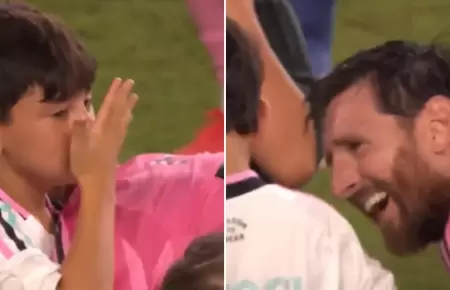 Reacci�n de Ciro Messi al olor de padre