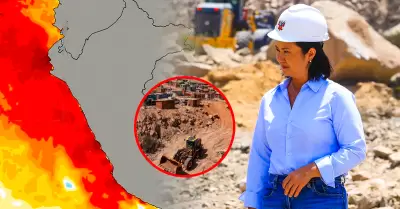 Presidente Keiko Fujimori supervisa zonas cr�ticas en la quebrada Vizcachera
