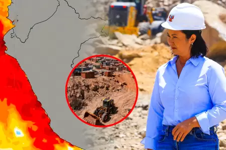 Presidente Keiko Fujimori supervisa zonas cr�ticas en la quebrada Vizcachera