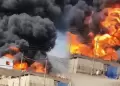 Emergencia en SJL: voraz incendio consume dep�sito de t�ner en Jicamarca