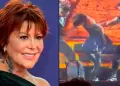 "Se me zaf� la cadera": Alejandra Guzm�n sufre accidente en pleno concierto y pide ambulancia