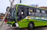 Bus de Etupsa 73 chocó y derribó un poste de luz en SMP: vecinos exigen colocación de semáforos por constantes accidentes