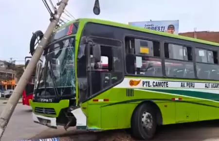 Bus de Etupsa 73 choc� y derrib� un poste de luz