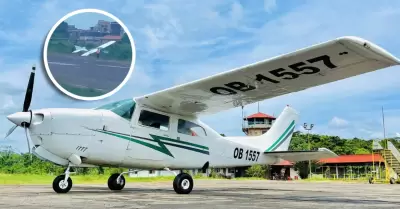 Aeronave sali� de pista durante aterrizaje.