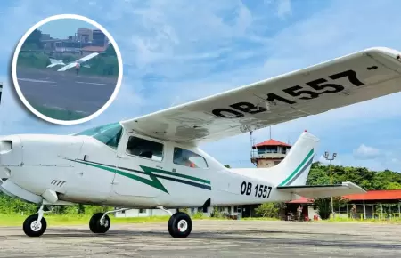 Aeronave sali� de pista durante aterrizaje.