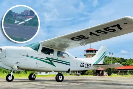 Aeronave sali� de pista durante aterrizaje.