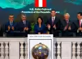 Presidenta Keiko Fujimori realiza tradicional toque de campana de cierre en la Bolsa de Valores de Nueva York