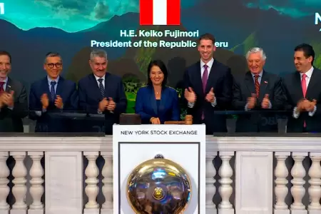 Keiko Fujimori realiza "campanazo" de cierre de la Bolsa de Valores de NY.