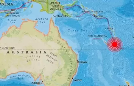 Terremoto de magnitud 7.0 en Nueva Caledonia.