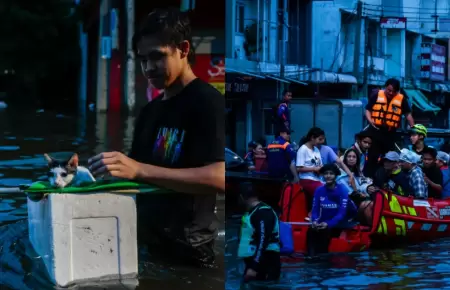Lluvias en Tailandia dejan miles de evacuados