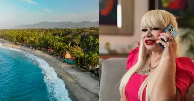 La artista viaj� al Caribe.