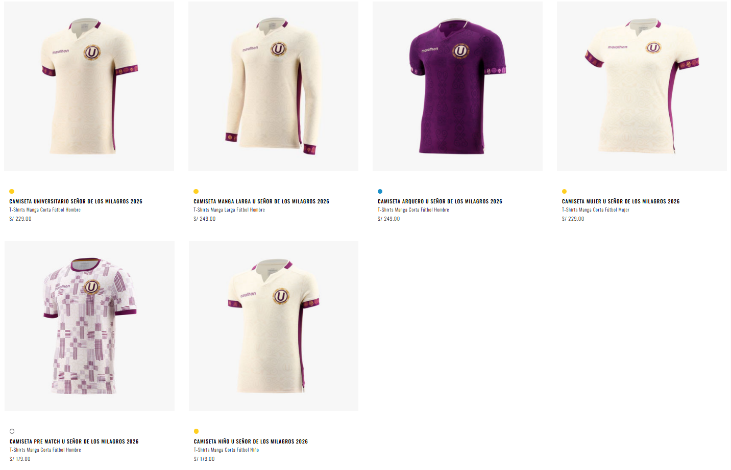 Colecci�n �Se�or de los Milagros� - Universitario 2026 (Captura: Marathon)