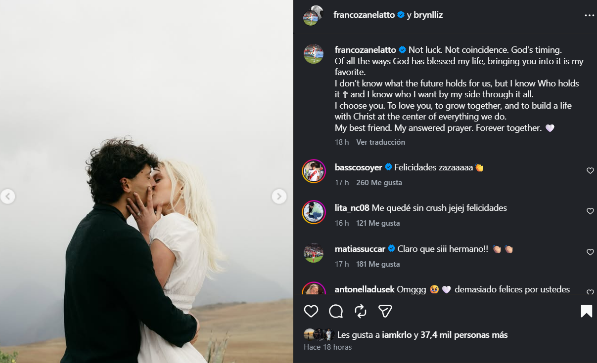 Franco Zanelatto le pide la mano a su novia