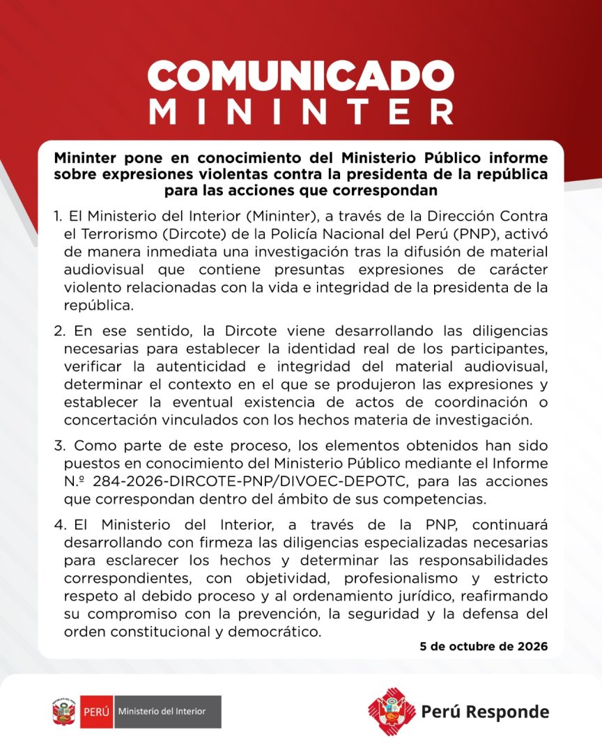 Mininter activa investigación