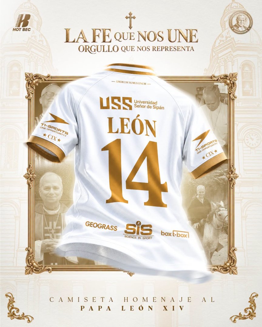 Reverso de la camiseta en honor a Le�n XIV