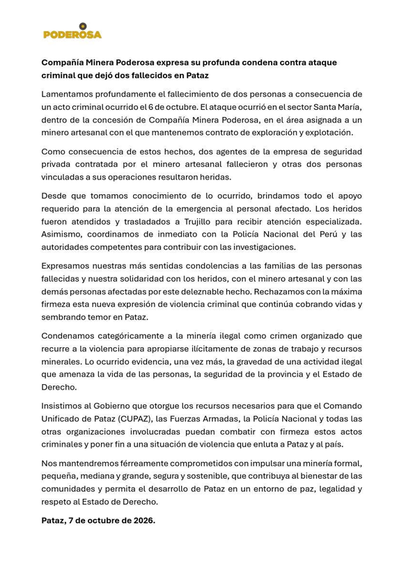 Comunicado de La Poderosa