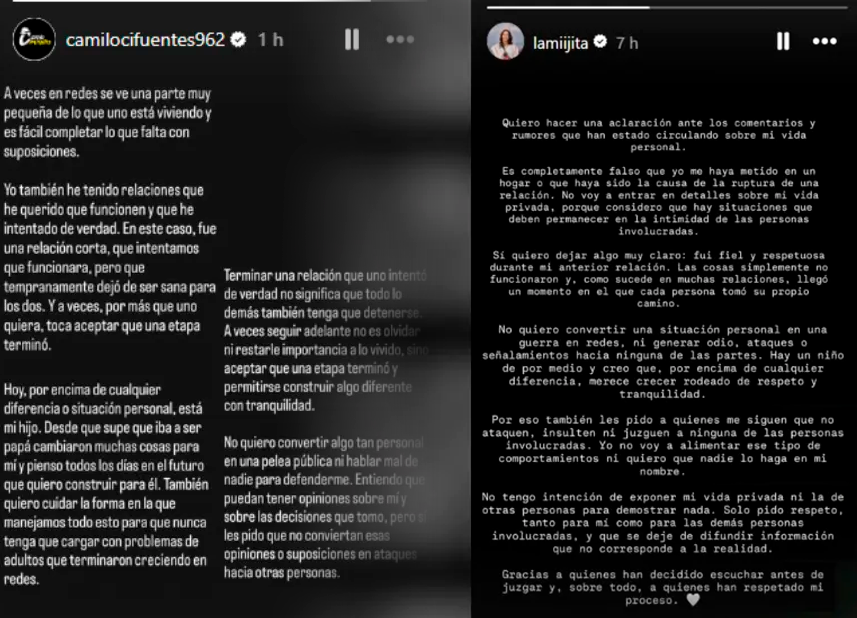 Camilo Cifuentes y La Mijita se pronuncian tras escándalo de infidelidad.