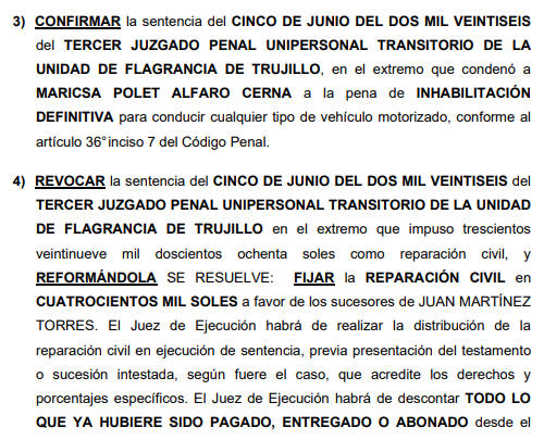 PJ mantiene duración de la pena pero de forma suspendida.