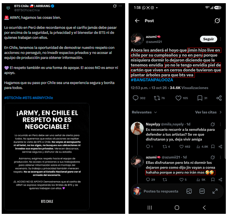 Fans denuncias trato xenófobo a la comunidad peruana.