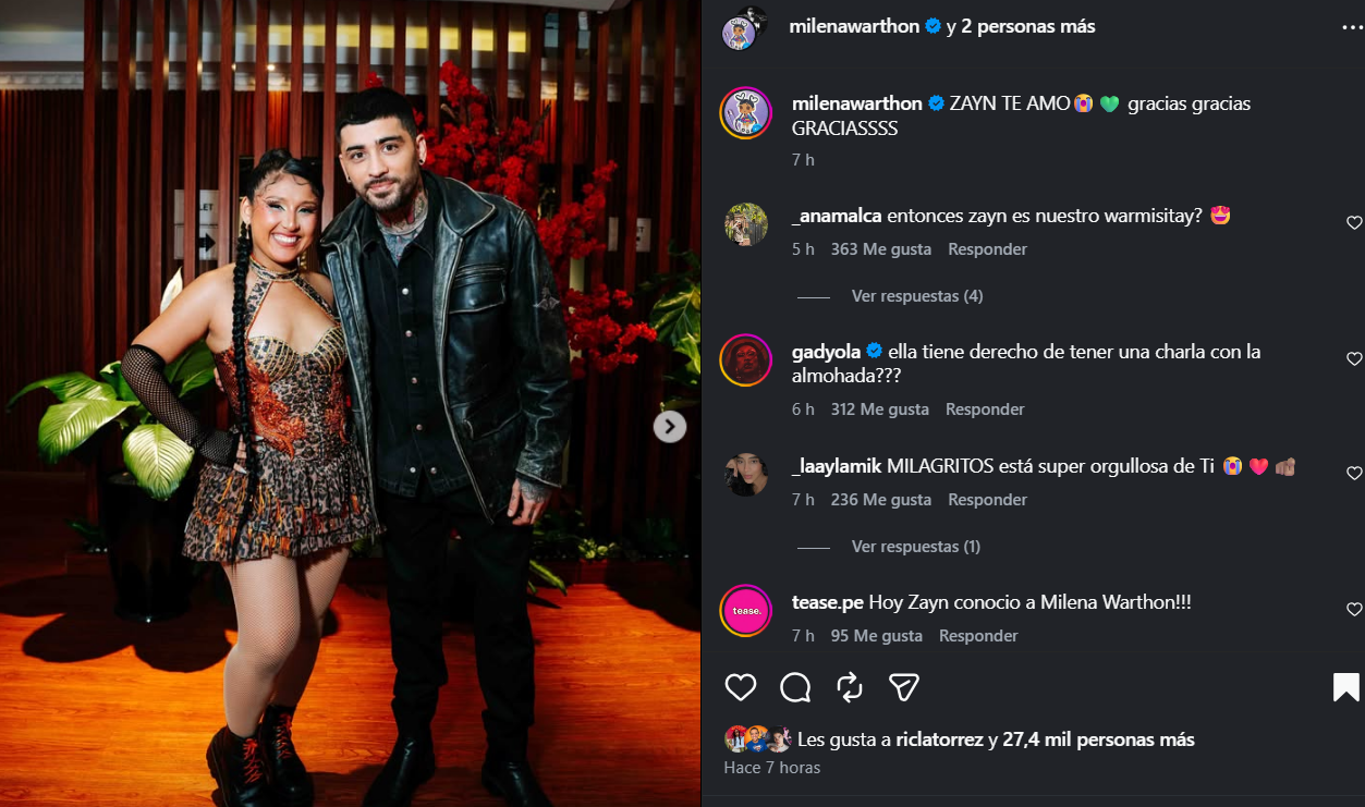 Milena Warthon y Zayn Malik