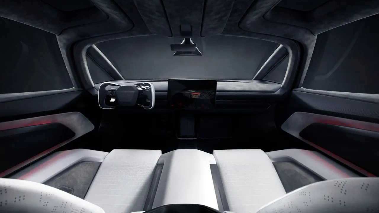 Foto interior del Tesla Roadster de Elon Musk