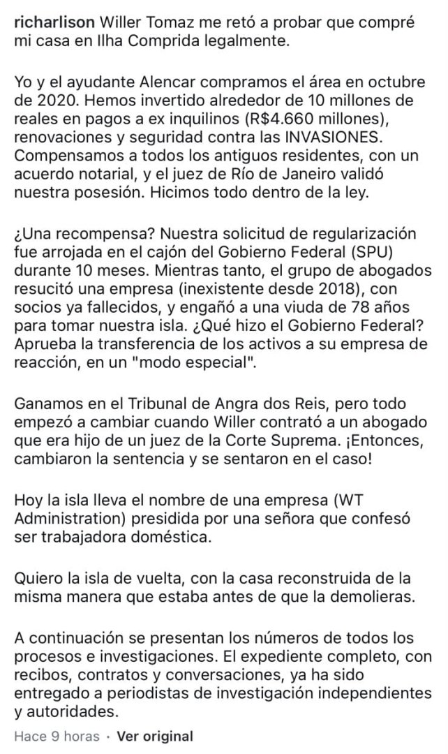 Mensaje de Richarlison