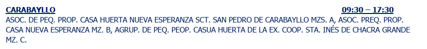 Programaci�n de corte de luz.