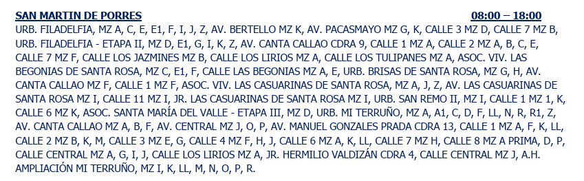 Corte de luz en SMP.
