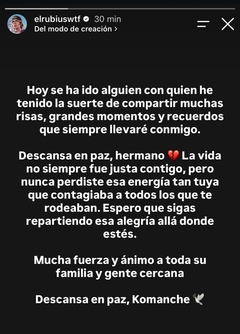 ElrubiusOMG se pronuncia tras el fallecimiento del streamer Komanche