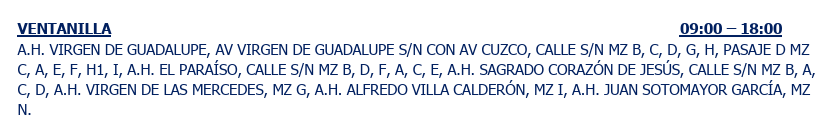 Programación del corte de luz.