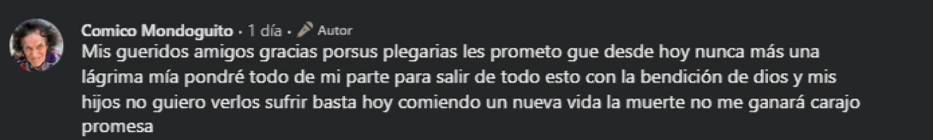 Mensaje del c�mico 'Mondonguito'
