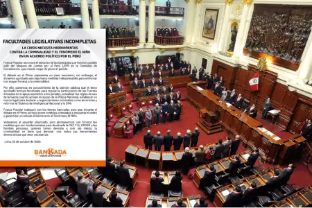 Fuerza Popular considera insuficientes facultades legislativas y plantea ampliar