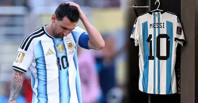 Messi arrib� acompa�ado por su familia este viernes.