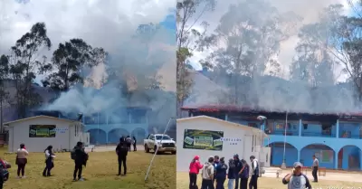 Incendio por presunta detonaci�n obliga a suspender votaci�n en colegio de Soroc
