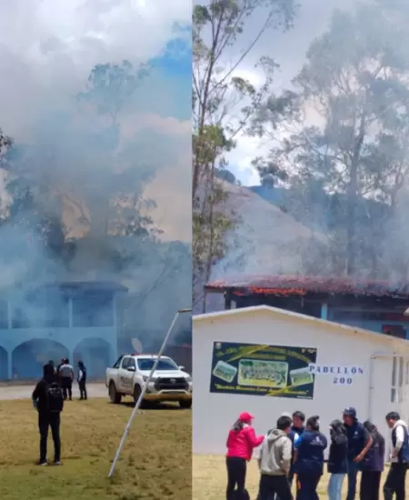 Incendio por presunta detonaci�n obliga a suspender votaci�n en colegio de Soroc