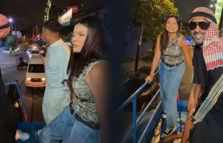 Briela Cirilo echa agua a sujeto por orinar en la calle