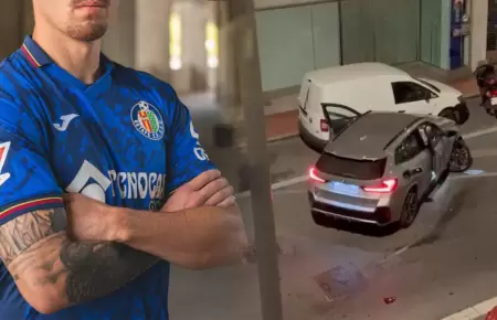 Futbolista fue detenido tras accidente vial.