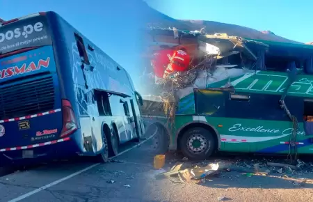 Choque de buses en Moquegua deja varios heridos.